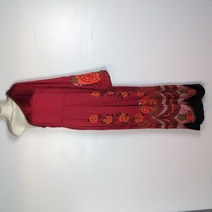 FARM Rio Red and Orange Embroidered Jumpsuit